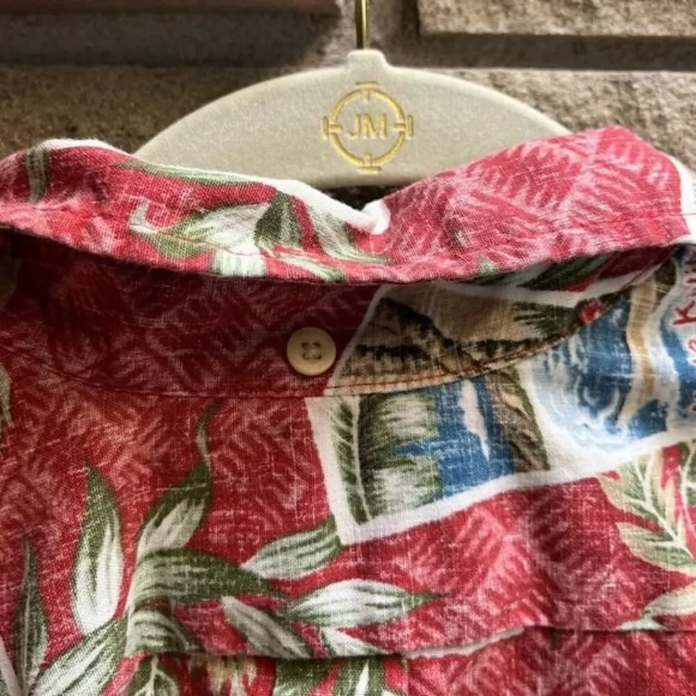 Reyn Spooner Mele Kalikimaka 2014 Hawaiian Xmas Santa Hula Woody Surf Shirt L